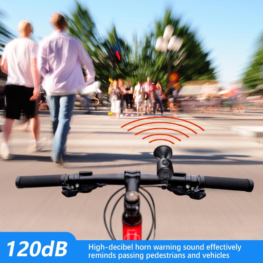 Bicycle Electronic Bell 120 DB E-bike Trumpet Alarm Cycling Audio  Alert Safety Riding Bike Par