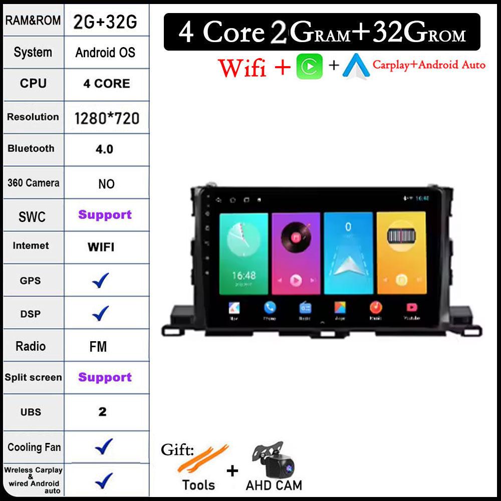 Android 14 For Toyota Highlander Kluger 3 XU50 2013-2019 Car Audio Player Autoradion Radio Video Multimedia Stereo Carplay Head