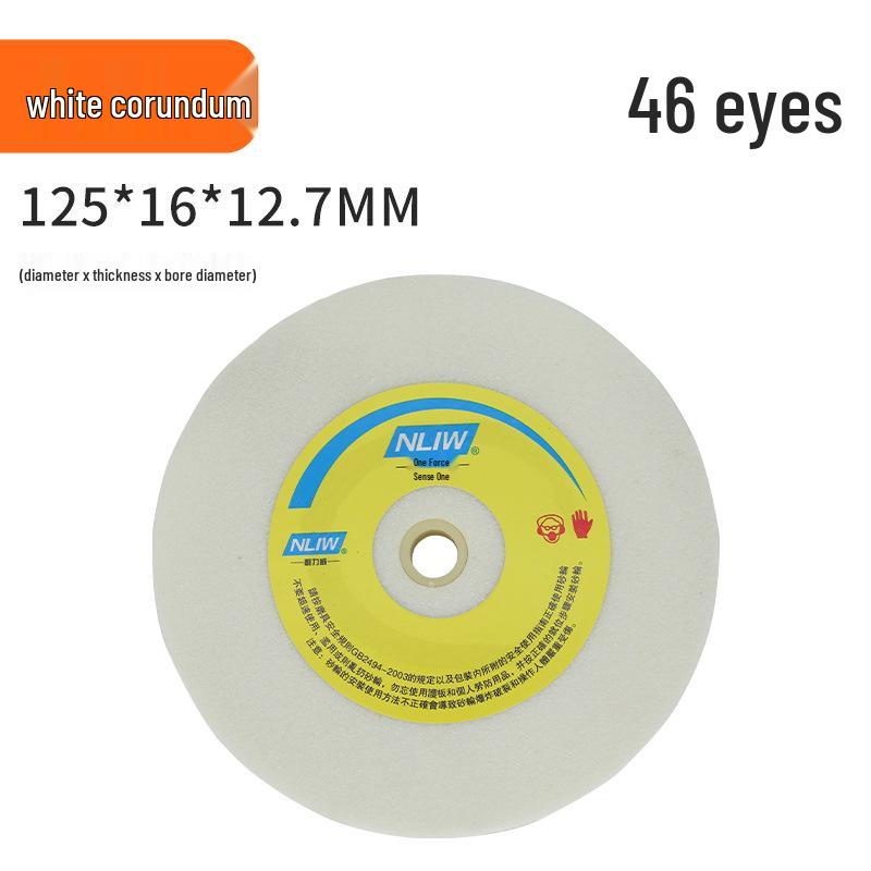 Tabletop Knife Sharpener with Corundum Grinding Wheel (150/200/250), Brown/White, Bench Grinder Disc