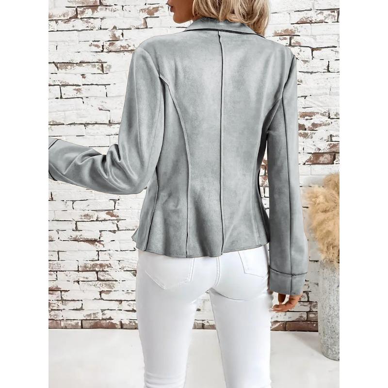 YYFS Moda damă ocazional imprimeu în culori uni Toamnă Iarnă Mâneci lungi POLO Gât Jachete și paltoane