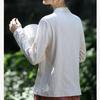 Johnature Chinese Style Vintage Frenulum Jacquard Collar Shirt Autumn Woman Solid Color Long Sleeves Shirt