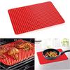 Large Red Pyramid Raised Cone Shaped Silicone Mat Baking and Roasting Superb Non-Stick Food Grade Silicone for Oven Grilling BBQ