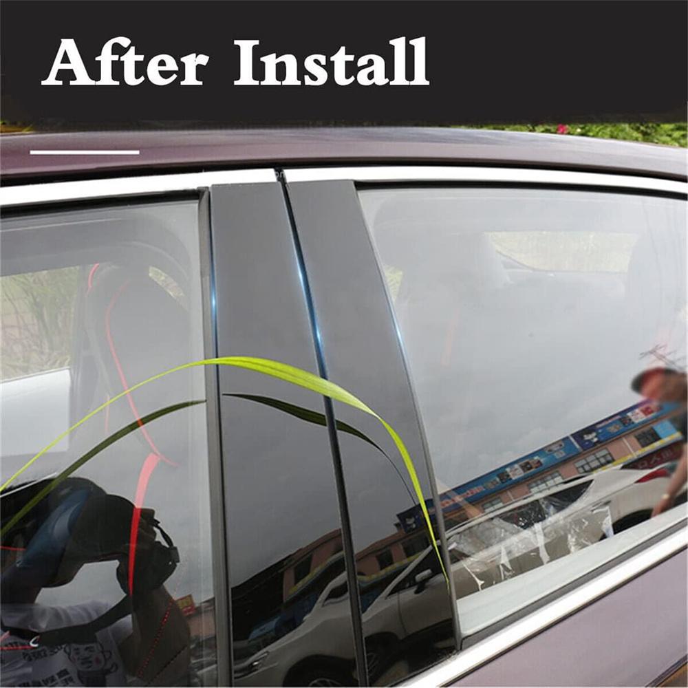 6Pcs Glossy Black Pillar Posts Covers Door Window Trim For Acura TSX 2009-2014