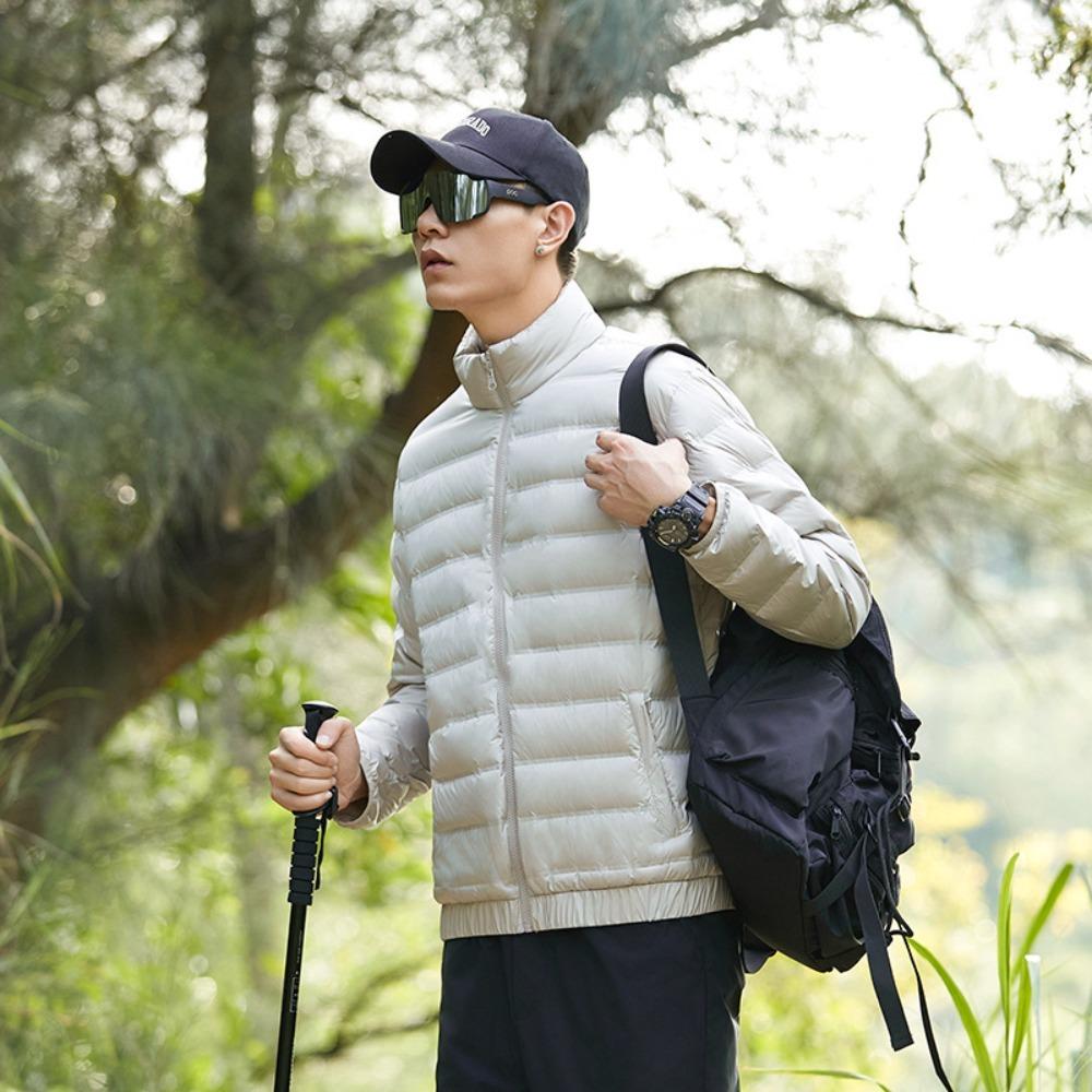 Light down jacket men's 2025 autumn and winter warm new three-proof ribs jacket women's jacket down liner
