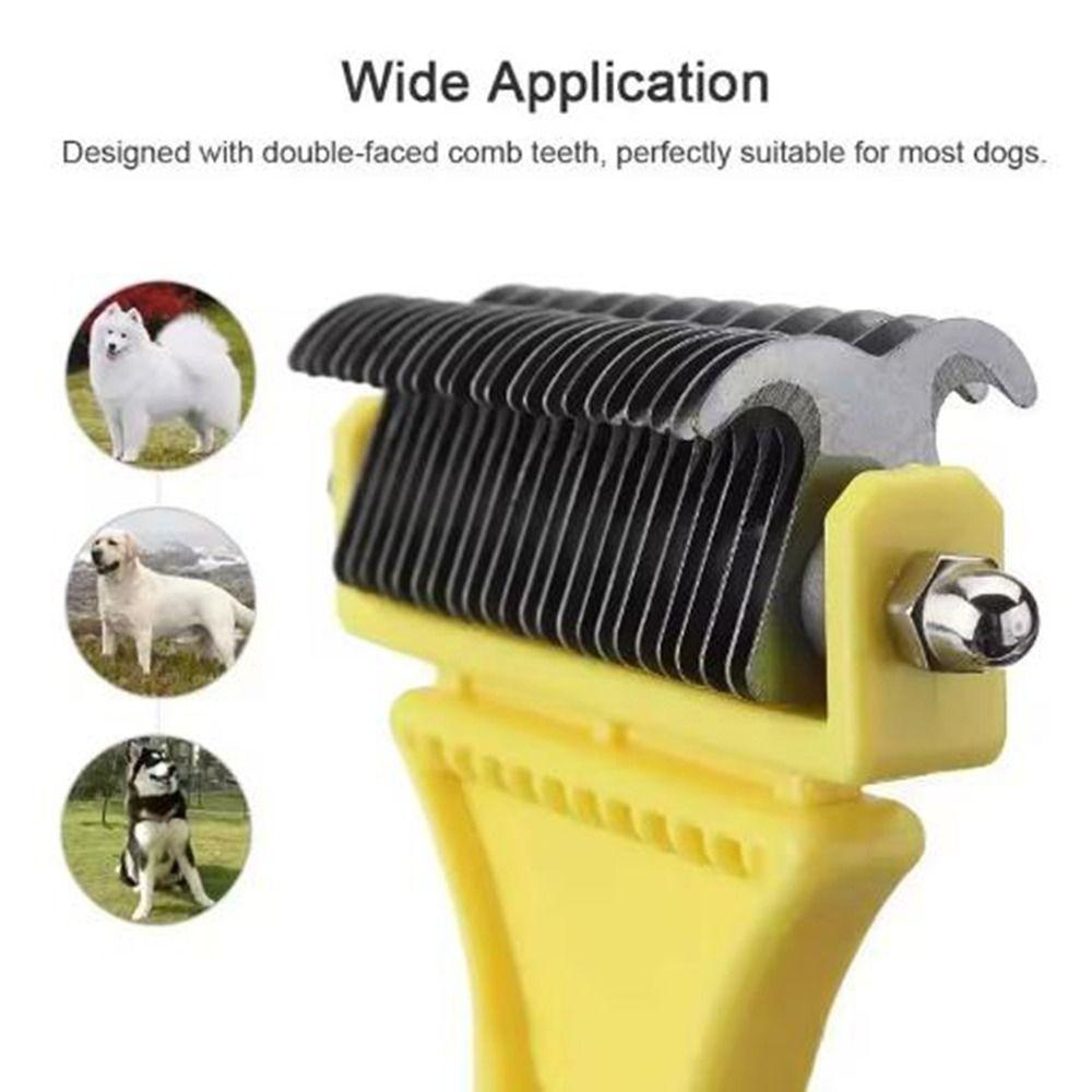 Comfortable Handle Two-Sided Shedding Comb Hair Remover Comb  for Cleaning Grooming