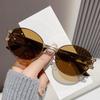 Occhiali da Sole Rotondi in Metallo Retro Con Protezione Uv400 Per un Look alla Moda all'Aperto