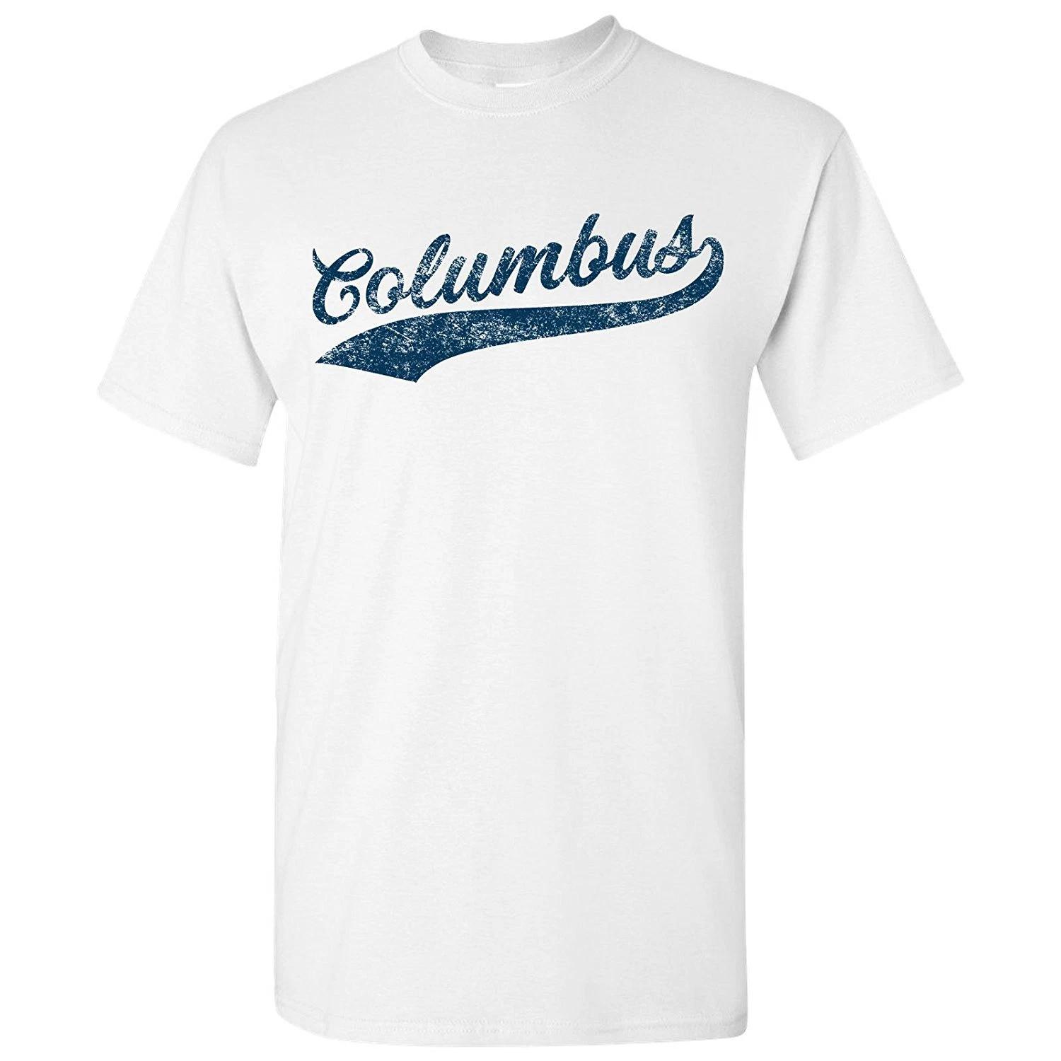 Columbus City Baseball Script - Hometown Sports Team Baseball T-Shirt - White M