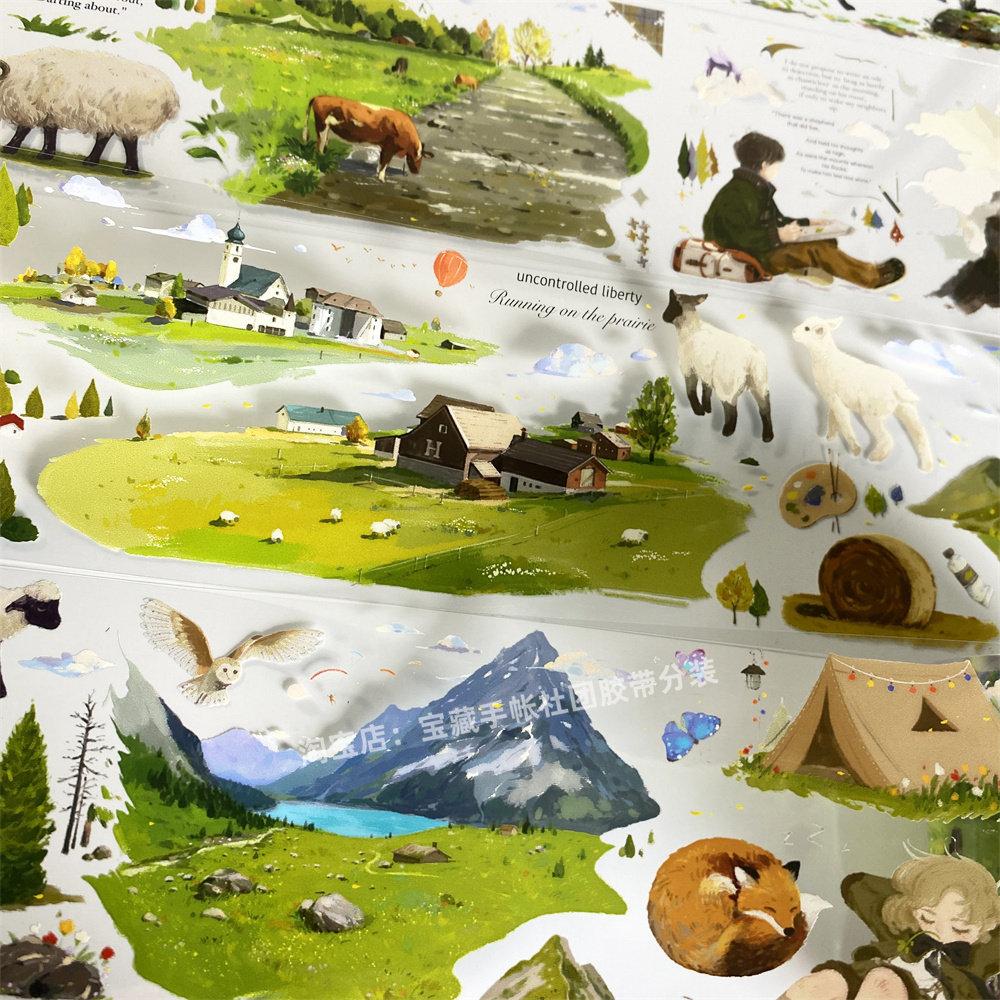 Pet Washi Tape Z44 Mountain Wind MOODTAPE Pastoral Scenery Scrapbook Decoration DIY Sticker