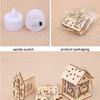 Christmas Tree Ornament, 2pcs Wooden Luminous Pendant Christmas Creative Small House Pendant for Xmas New Year  Home Party Decor