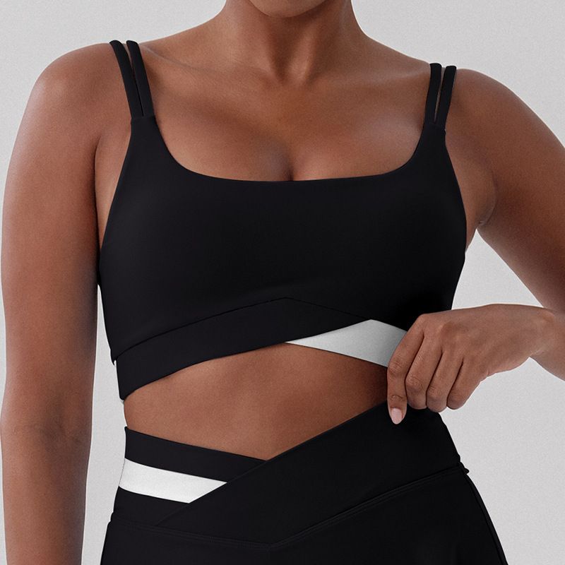 

Guangzhou Jinke Sporting Goods Co., Ltd. New Arrival High Waist Contrast Color Fashion Sports Fitness Short Skirt Female Fashion Tape Black Tops XL