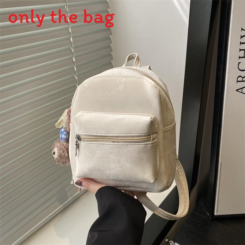 Pu Mini Backpack For College Students With Solid Color Design And Shelliemay Pendant For Daily Use