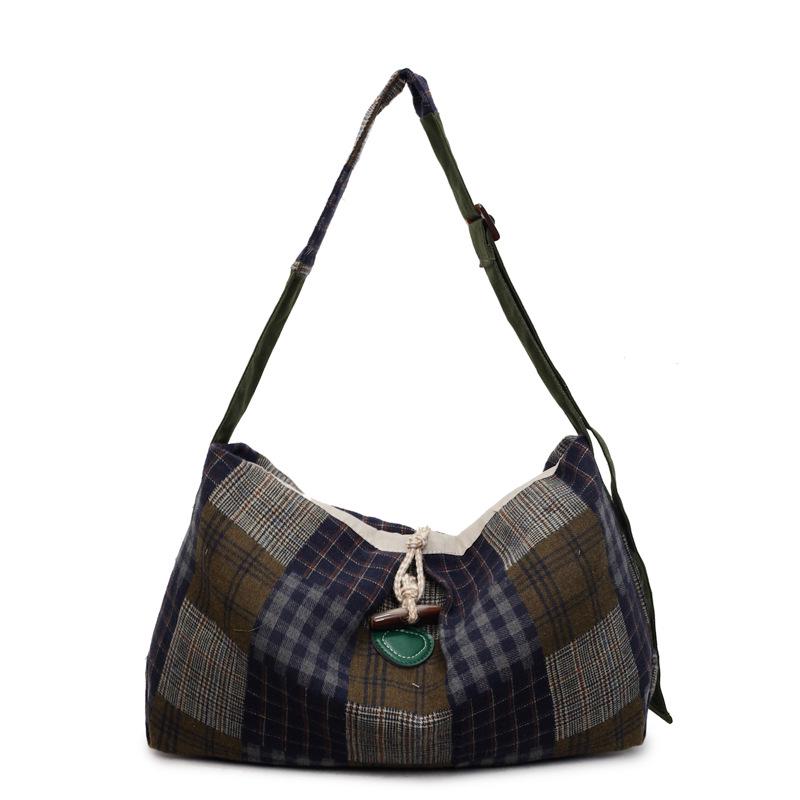Autumn/Winter Retro Plaid Tote: Lightweight, Versatile, Large-Capacity Women's Crossbody Bag