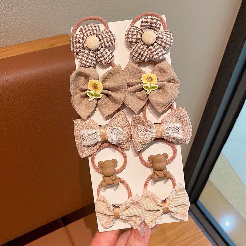 High Elasticity Milk Coffee Hair Ties for Girls - No Damage, Autumn/Winter Hair Accessories