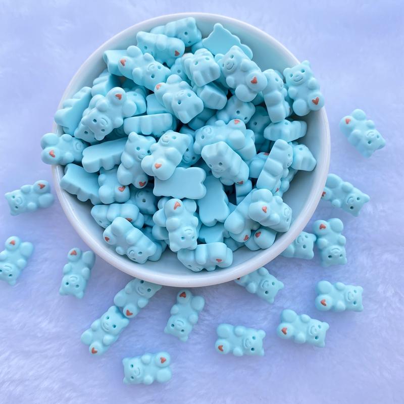 20Pcs New Cute Resin Cartoon Little Bear Series Flat Back Manicure Parts Embellishments For Hair Bows Accessories