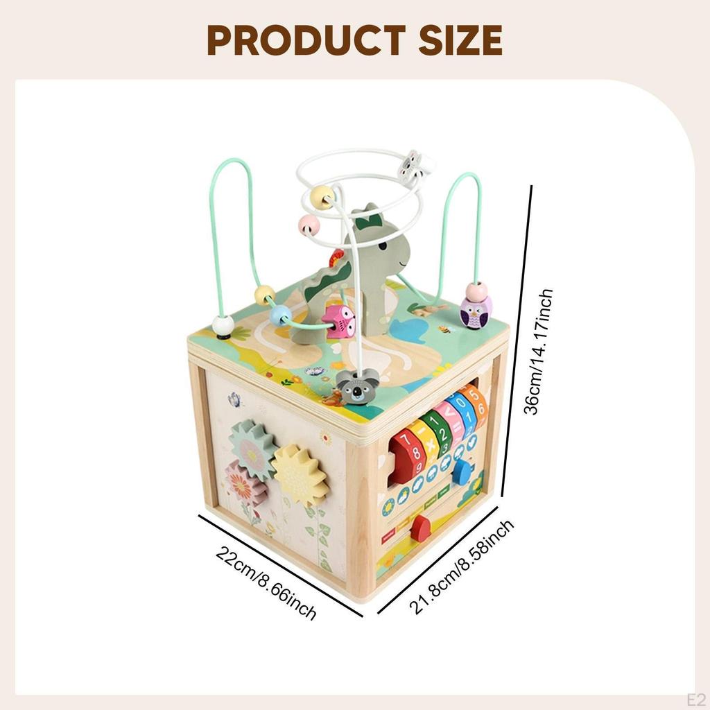Activity Cube Bead Maze Rotating Gear Educational Portable Sensory Toy Kids Play for