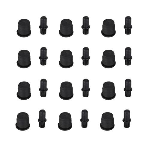 Flushbay 12-Piece/6-Pair Saran Net Mounting Bushings, Speaker Small Peg Kit, Guide Press Fit, 25.5mm, 6mm Diameter, Black, 12 Pairs (035)