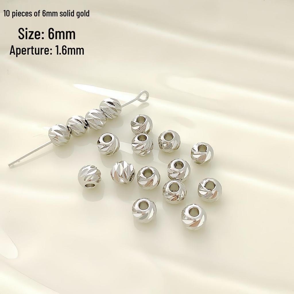 18K Vergoldete, kreuzgeschnittene, runde Abstandshalterperlen für die DIY Schmuck-, Halsketten- und Armbandherstellung.