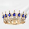 Full Round Crown Headwear Colorful Baroque Retro Full Diamond Jewelry Wedding Dress Accessories  Crown Bride's Crown