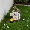 Outdoor Owl Solar Lights Resin Owl Decorative Figurine Ornament Wall Mounted Waterproof Yard LED Lights Garden Courtyard Decor