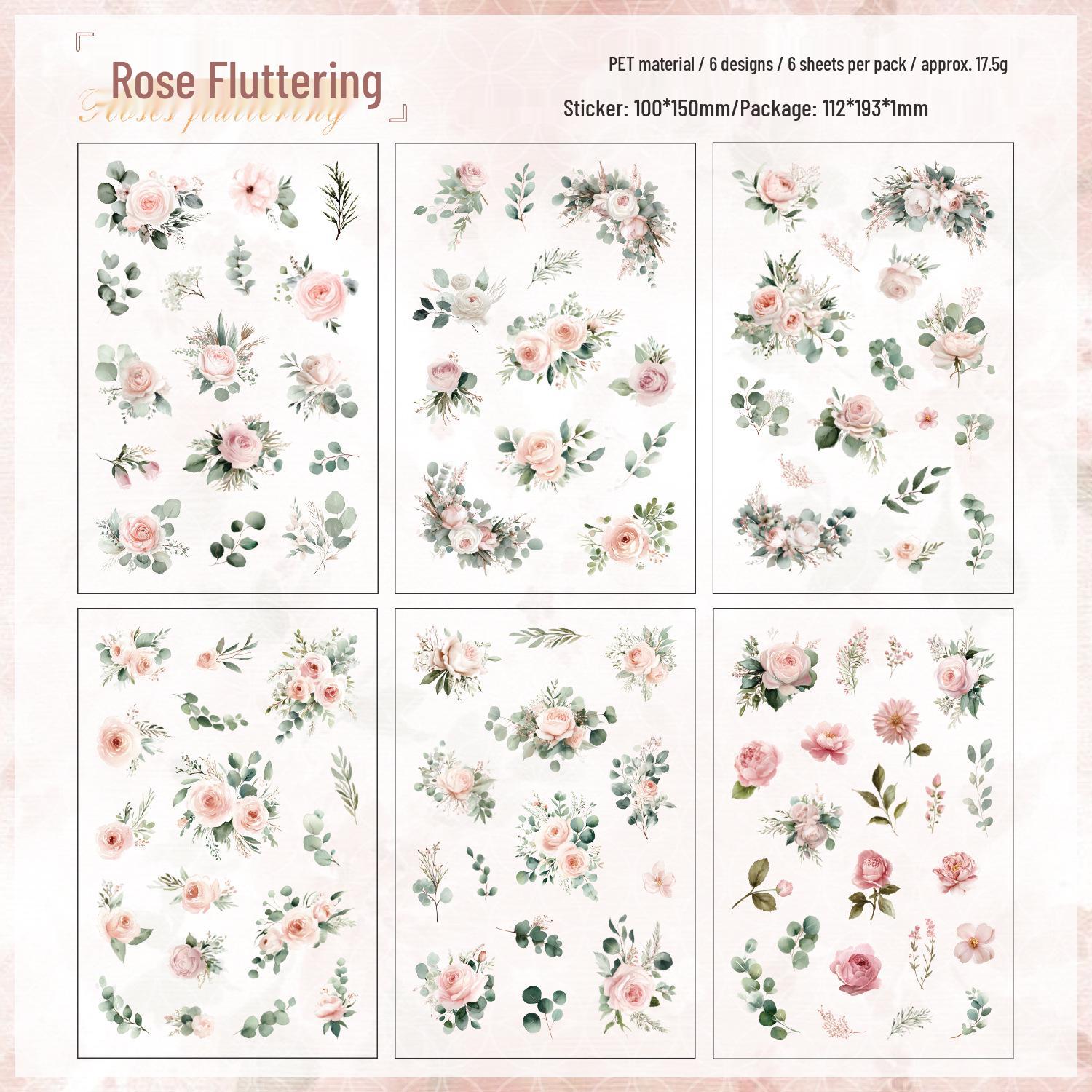 Retro Floral Diary Stickers - Ten Dreams Collection