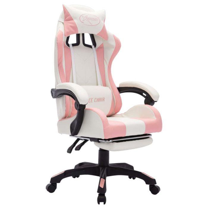 VidaXL Gaming Armchair with LED Office Chair Racing Chair Reclining Armchair Computer Chair RGB Pink 288014