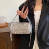 This year's popular bag ladies 2025 new Korean version fashion rivet personality trend hand-held crossbody cylinder bag PU