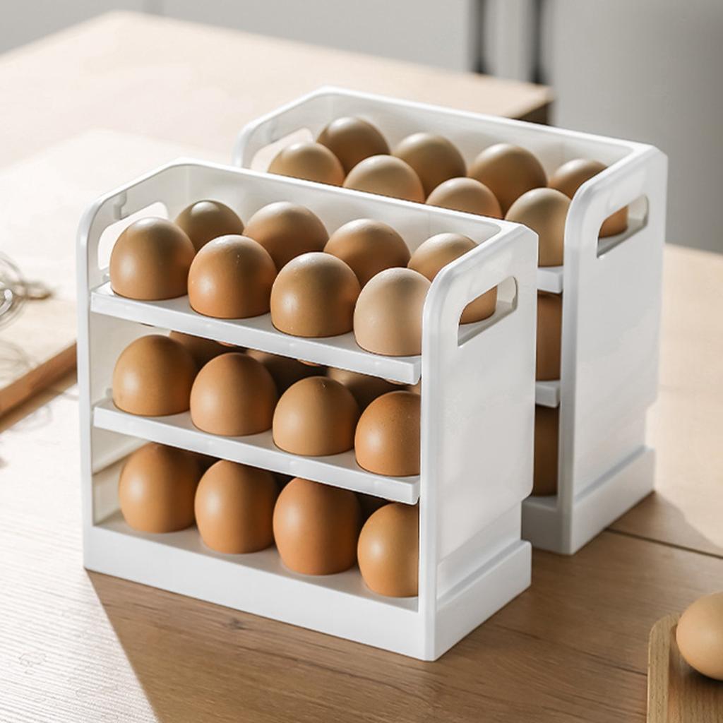 Stojan na vejce 3 patra Reverzibilní držák na vejce Úložný prostor na dveře lednice Kuchyňské vyklápěcí vejce