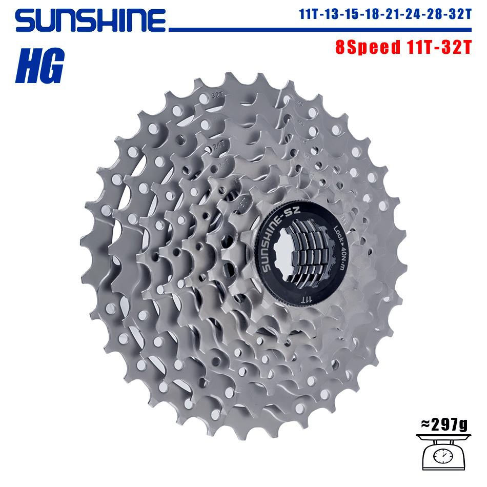 SUNSHINE Fahrradkassette 8/9/10/11/12-fach MTB Ritzel 11T-32T/36T/40T/42T/46T/50T/52T HG-Struktur Freilauf für SHIMANO/SRAM