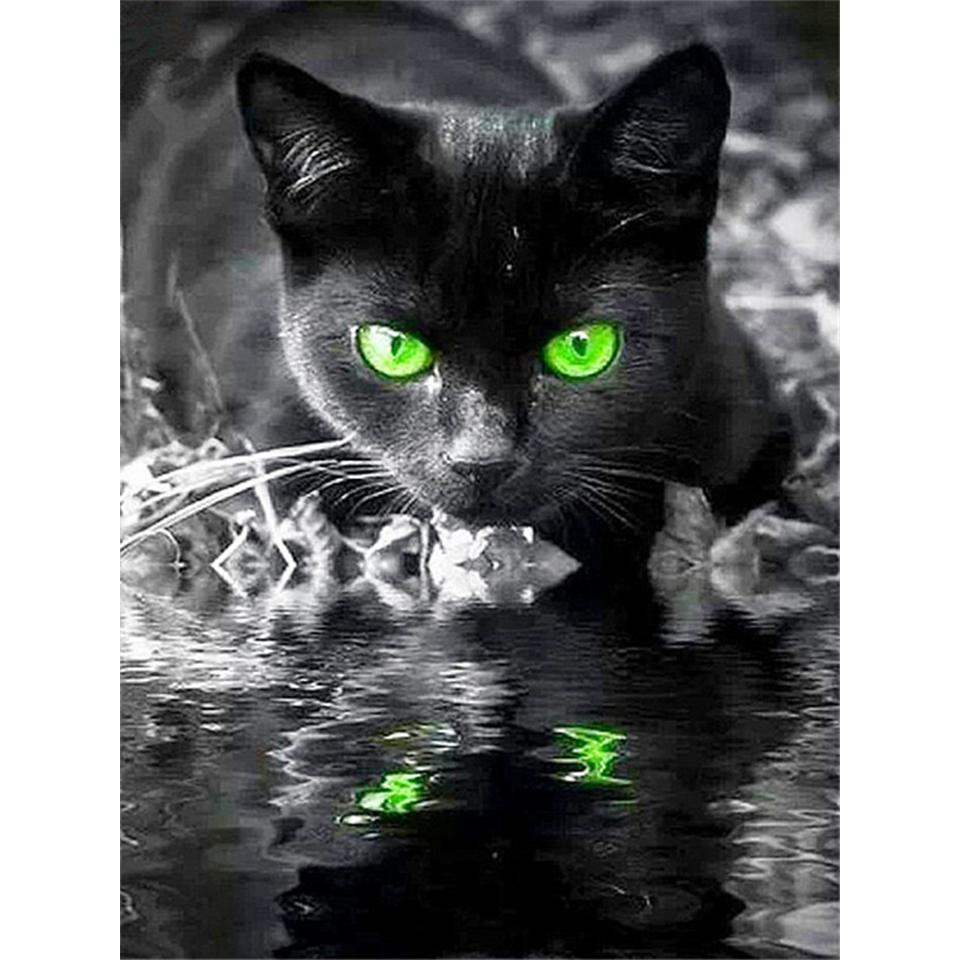 5D Diamond Painting Animal Rhinestone Art Picture Full Round Cat DIY Diamond Embroidery Cross Stitch Mosaic Holiday Gift