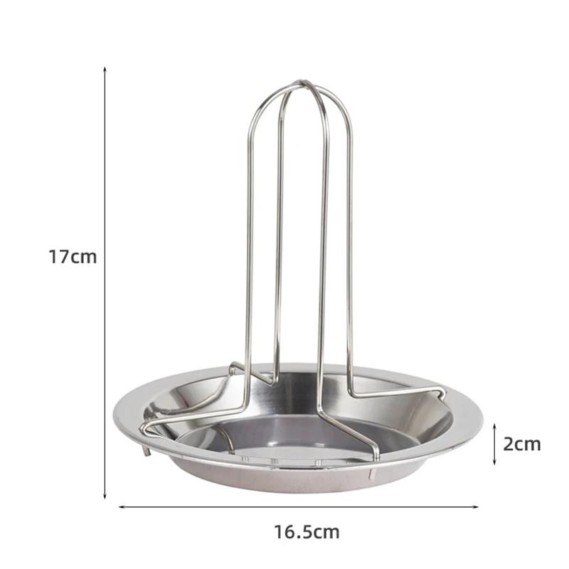 

Vertical Skewer Chicken Roaster Rack with Bowl Metal Chicken Roaster Holder Replacement Spikes with Handle Smoker Accessories