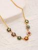 1 piece colorful patchwork vintage flower design necklace, suitable for daily wear, festivals, parties and as a gift for Valentine's Day, Mother's Day