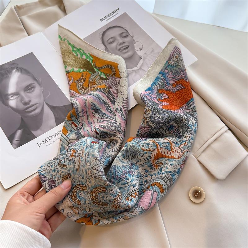 Women S Fashion Small Square Scarf For Spring Autumn Neck Protection