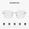 Women's Photochromic Sunglasses Rimless Prescription Glasses Graduated Optical Lenses Myopia Minus