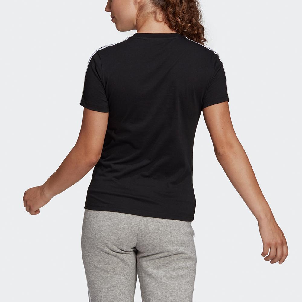 Adidas 3-Stripes Sport Round Neck Short Sleeve T-Shirt Women Tops Black GL0784