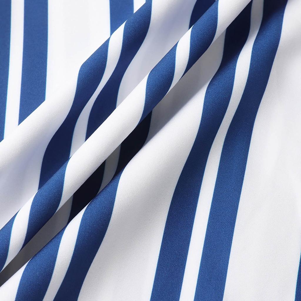 Haut Décontracté de Vacances Hawaïennes pour Homme Ample Confort Chemise à Manches Courtes Rayée