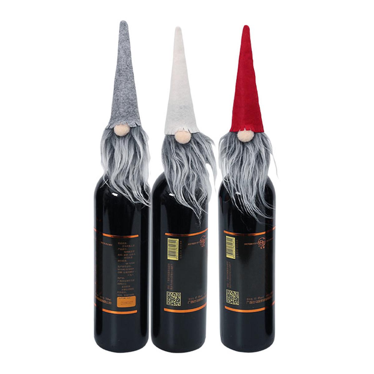 

6Pcs Christmas Wine Bottle Cover Gnome Design Nonwoven Holiday Decor Party Table Decoration Bottle Protector for Home Restaurant other