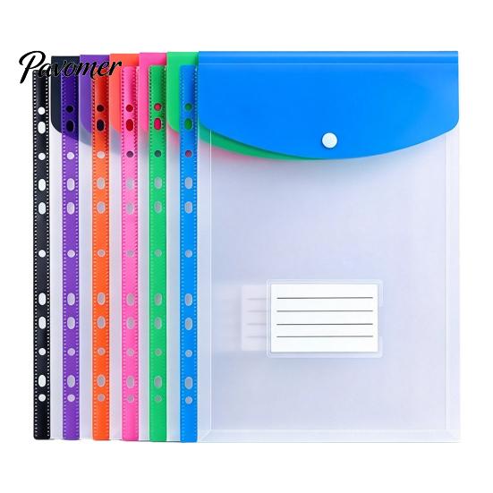 Waterproof Storage Pouch Clear Document Bags, A4 Letter Size File Folders with 11 Visible Bag Holes, Bags for Office And School Durable Protector