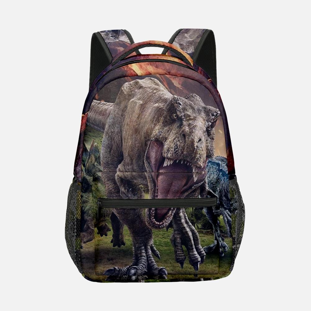 Popular Novelty Cool Dinosaur Student Bookbag Notebook Backpacks 3D Print Oxford Waterproof Boys/Girls Travel Backpacks