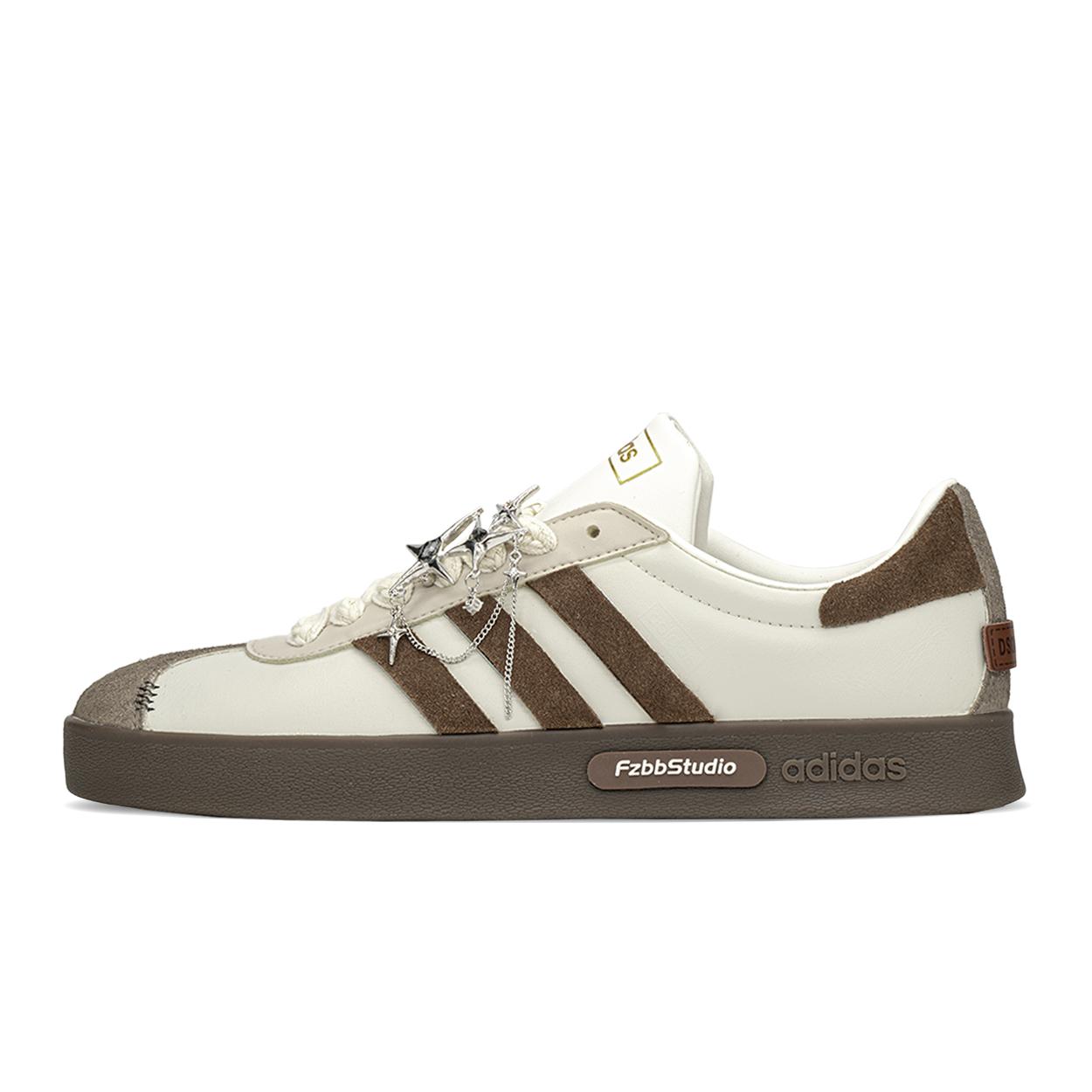 Adidas Vl Court Slip Resistant Slip Resistant Low top Skateboard Shoes Unisex Beige Red JI0497(TeamA-) 38