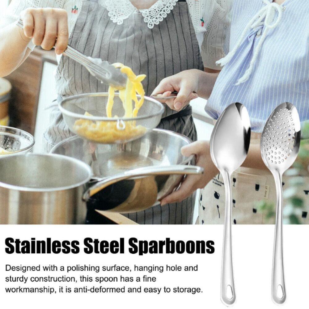 304 Stainless Steel Strainer Spoon Large Serving Spoon Quality Food Scoop  Hotel
