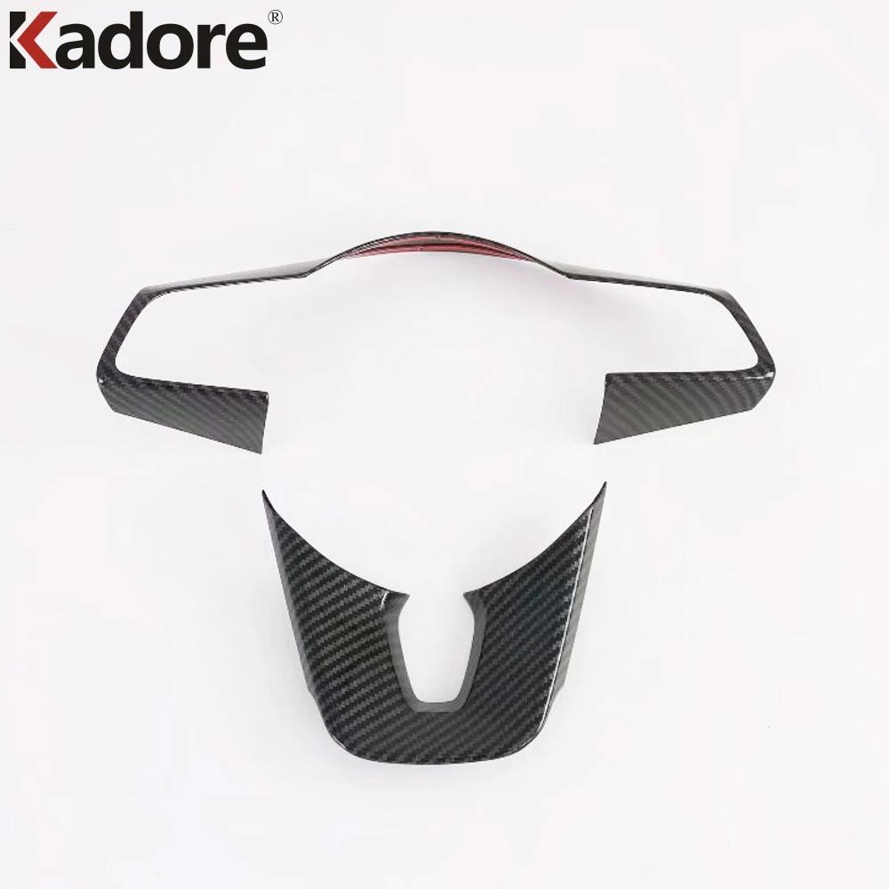 Car Steering Wheel Panel Cover Trim For Kia Forte K3 Carbon Fiber Interior Mouldings Accessories