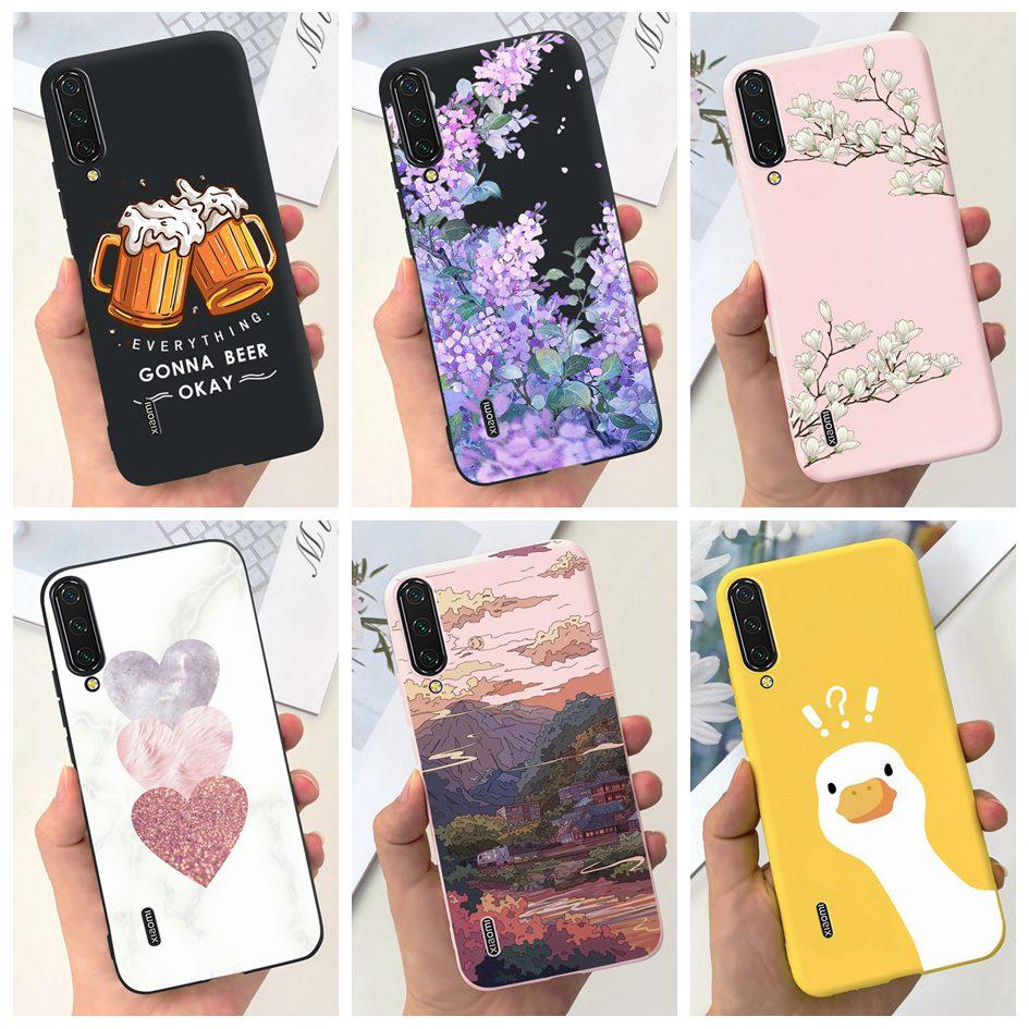 For Xiaomi Mi 9 Case Mi 9 Lite Back Cover Fashion Flower Slim Soft Silicone Funda On Xiaomi Mi 9 SE Mi9 Mi 9Lite Shockproof Capa
