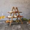 3-Layer Wooden Cupcake Rack Dessert Tray Party Display Rack Triangular Structure Stable Candy Party and (43x43cm)