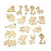 50PCS Cute Blank Wood Slices Unfinished Wooden Animal Cutouts for Home Garden Decor DIY Paint Crafts Embellishments