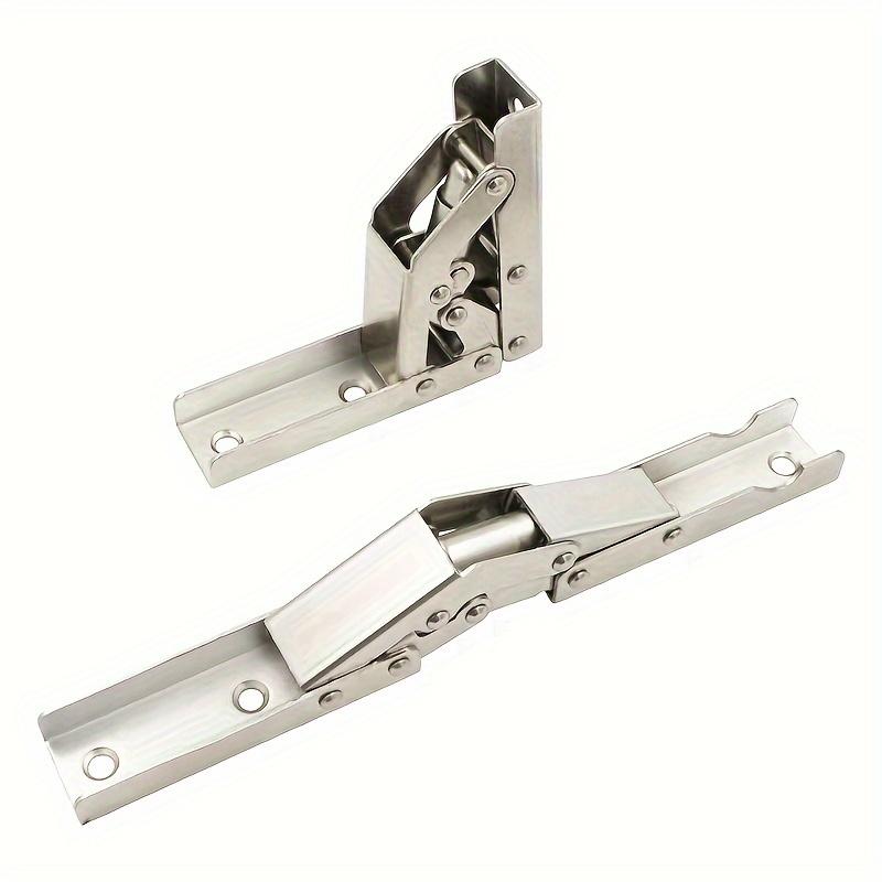 2/4pcs Modern Silvery 90-Degree Folding Hinges, No-Slot Flush Mount, 180-Degree Countertop Support, Hidden Design for Cabinets &