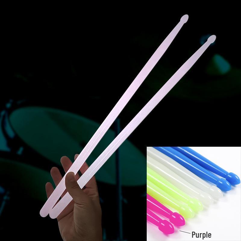 Leuchtende 5A Anti-Rutsch Plastik Drumsticks mit farbigen Griffen für Jazz- & E-Drum-Übung.