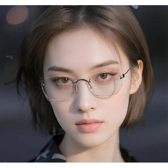 Denmark Brand Style Frameless Eyeglass Frame No Screws Ultra Lightweight Rimless Glasses Small Square Eyewear Customize Glasses