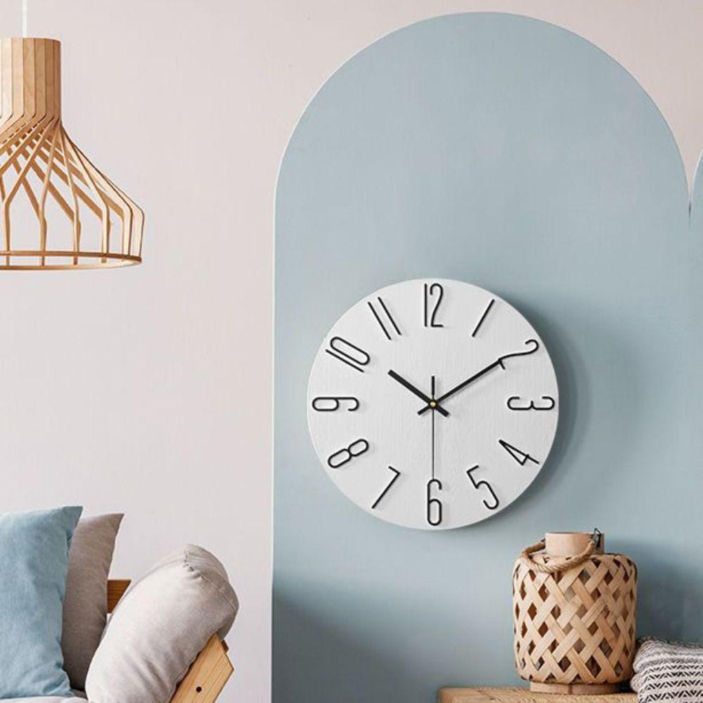 12inch Wall Hanging Clock Round Shape Decorative Wall Clock Nordic Fashion Scale Clock  Living Room