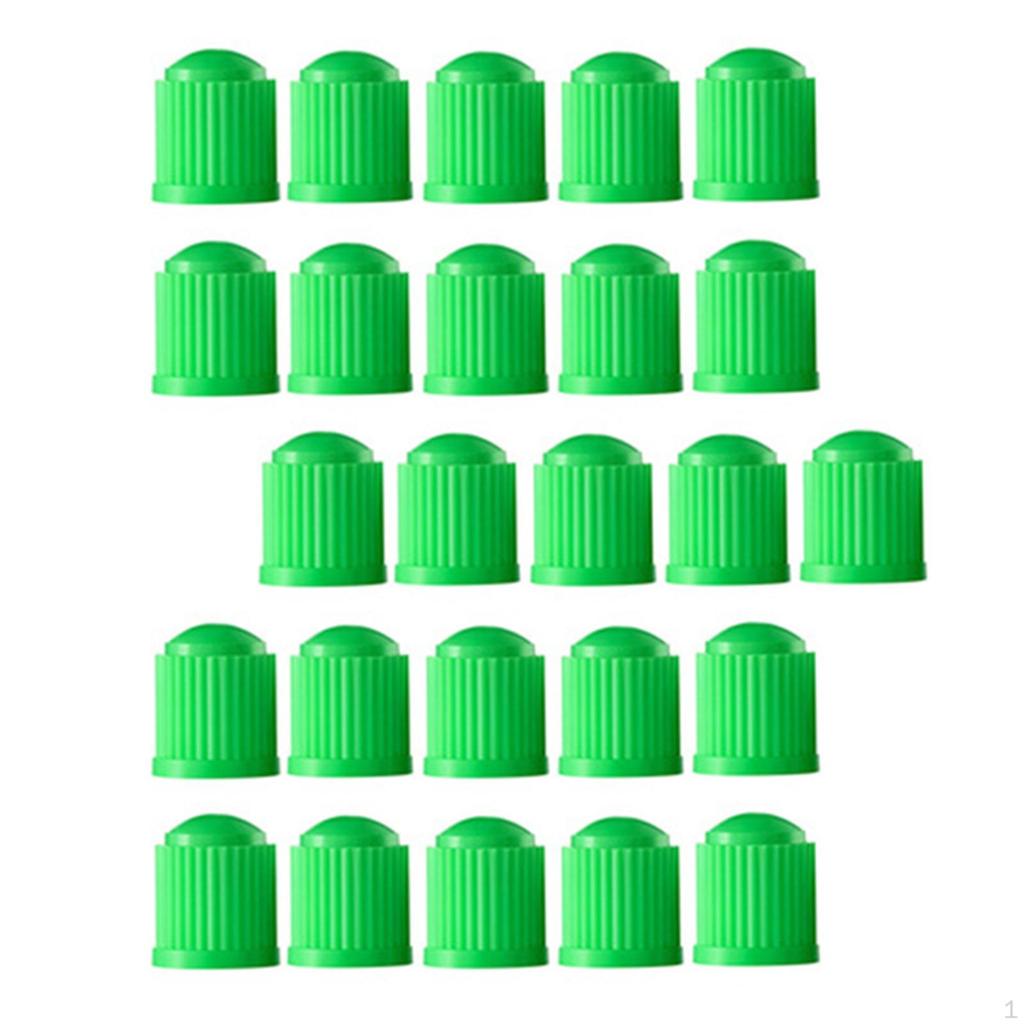 25 Pack Vehicle Tire Valve Stem Caps with Decorative Rubber Rings