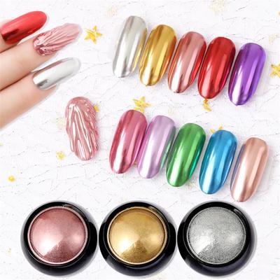 Aurora Mirror Titanium Gold Nail Powder: Pure Color Electroplated Magic Mirror and Glitter Nail Powder.